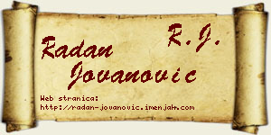 Radan Jovanović vizit kartica